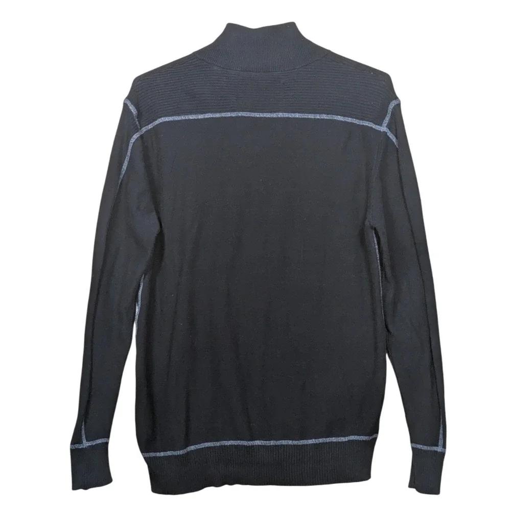 BKE Athletic Fit Argyle‎ Sweater Full Zip Preppy Cotton Cardigan Men's Small